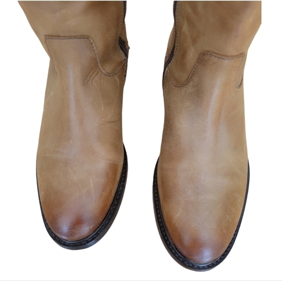 Vero Cuoio Distressed Italian Leather Riding Boots Size 7 - Picture 6 of 9